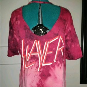 Slayer red cutout tee shirt medium